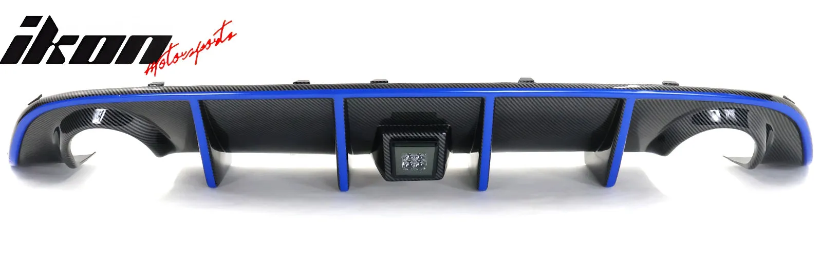 2015-2023 Dodge Charger LED Rear Diffuser Carbon Fiber Look Blue Tape