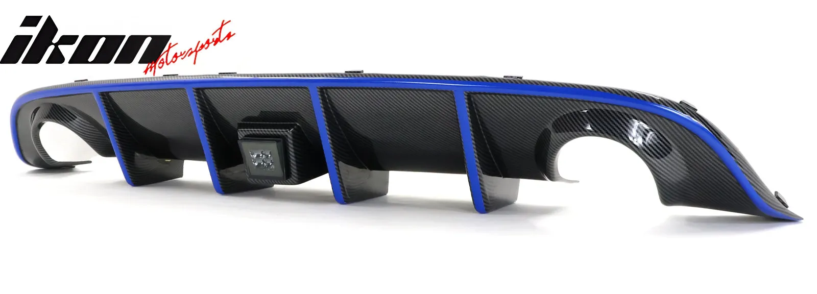 2015-2023 Dodge Charger LED Rear Diffuser Carbon Fiber Look Blue Tape