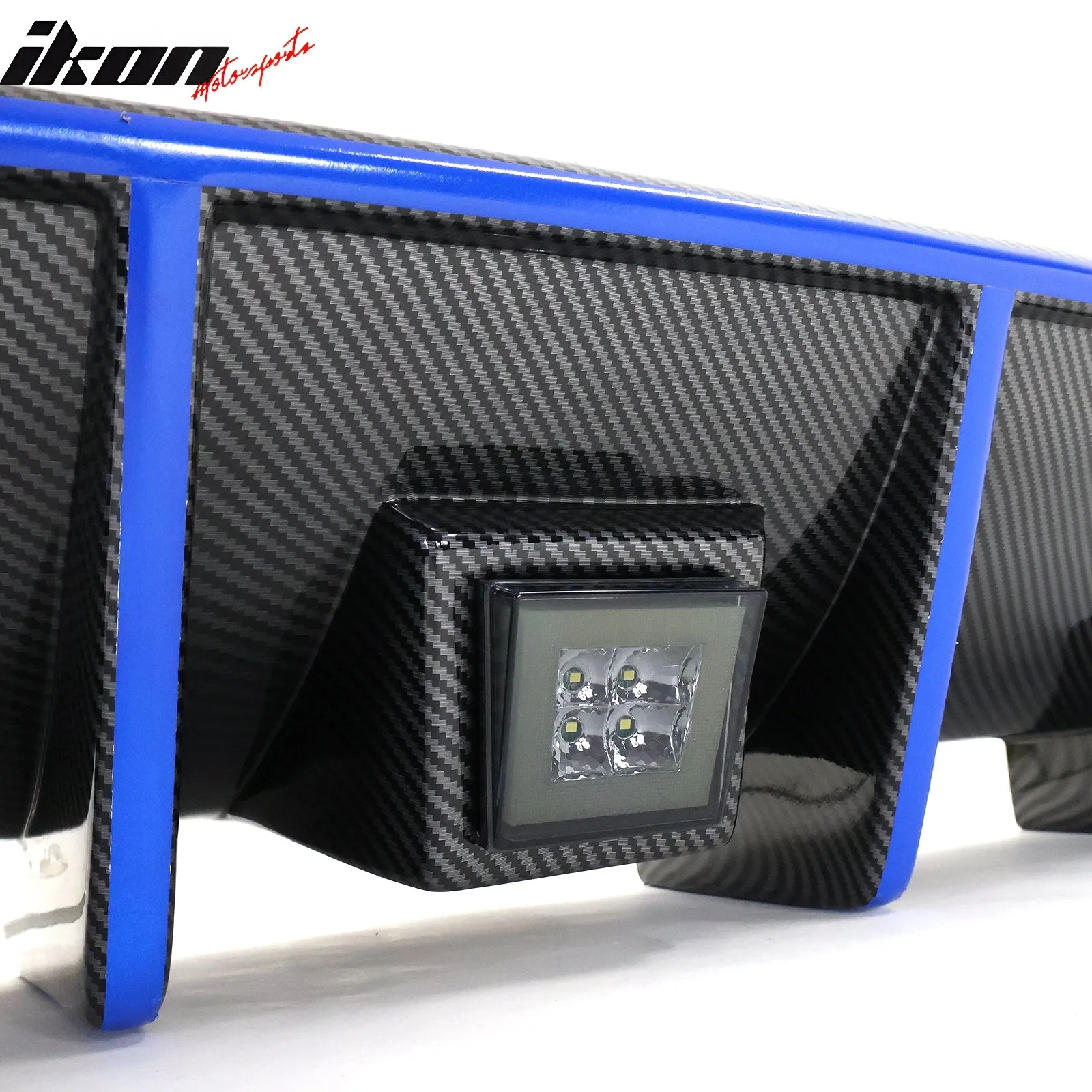 2015-2023 Dodge Charger LED Rear Diffuser Carbon Fiber Look Blue Tape