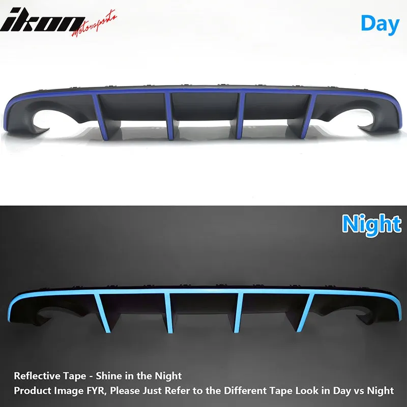 2015-2023 Dodge Charger LED Rear Diffuser Carbon Fiber Look Blue Tape