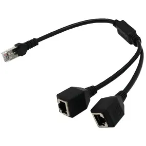 4XEM 2-to-1 RJ45 Splitter Cable Adapter - F/M- CAT5E 4XCAT5ESPLITTER