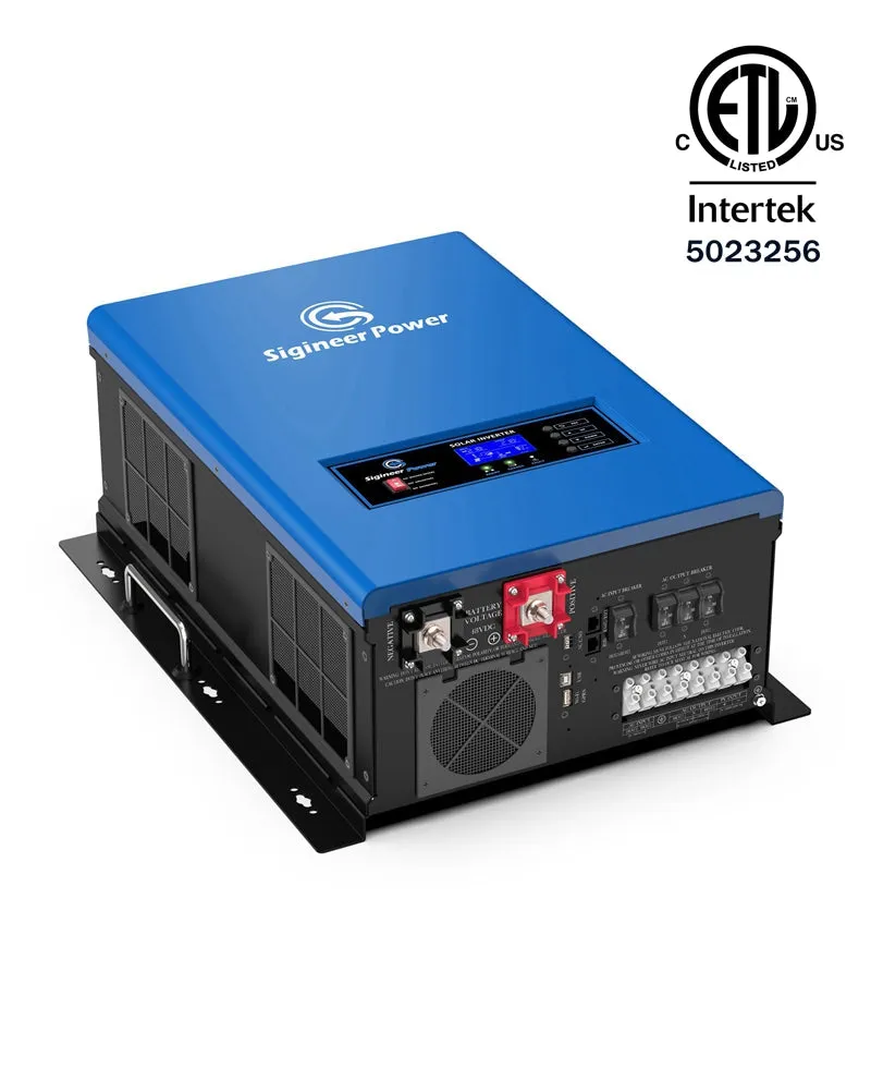 6000W Split Phase 120/240V 48V All In One Hybrid Inverter with 80A MPPT Charger - ETL Listed