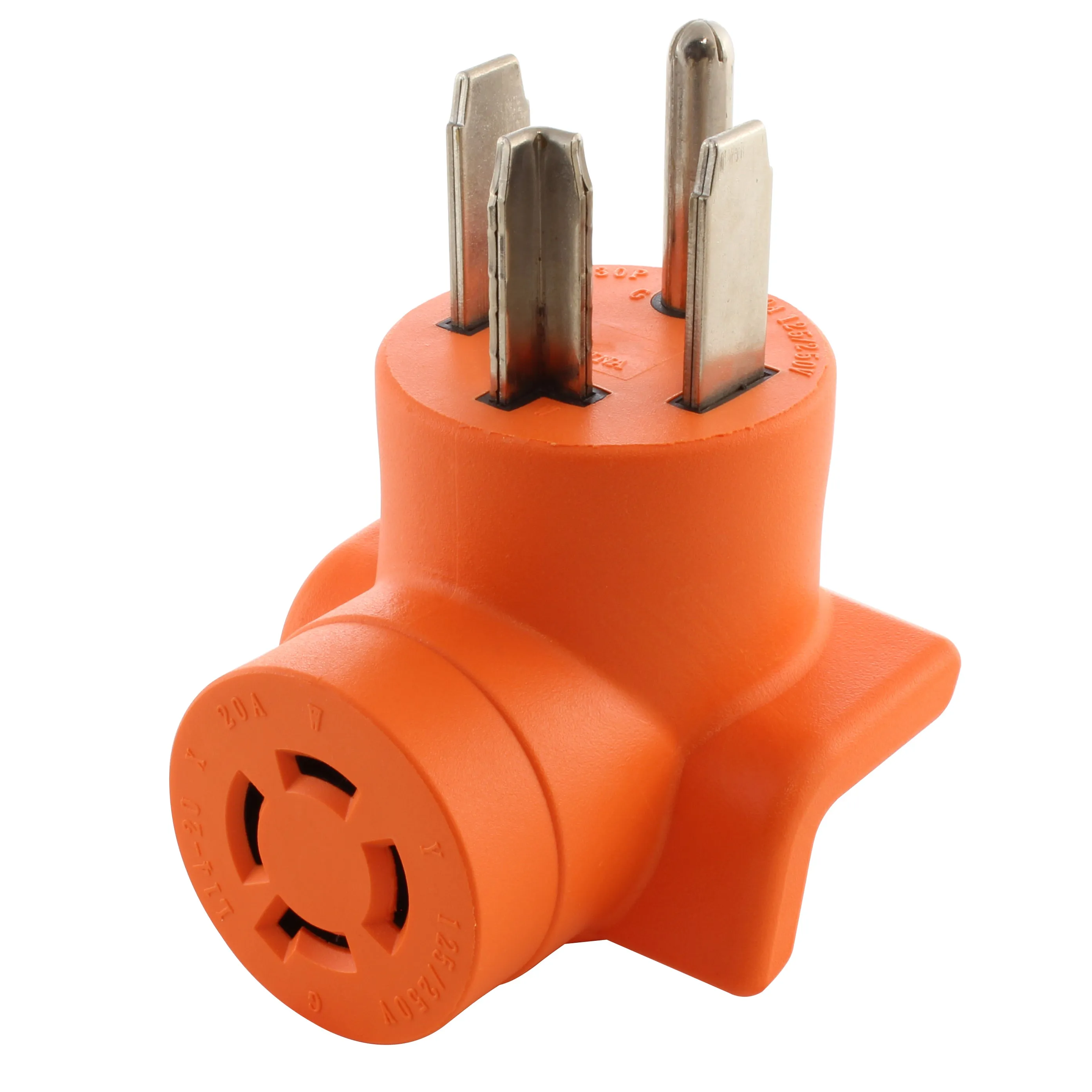 AC WORKS® [AD1430L1420] Dryer Outlet Adapter 4-Prong Dryer Plug 14-30P to 4-Prong 20A Locking L14-20R