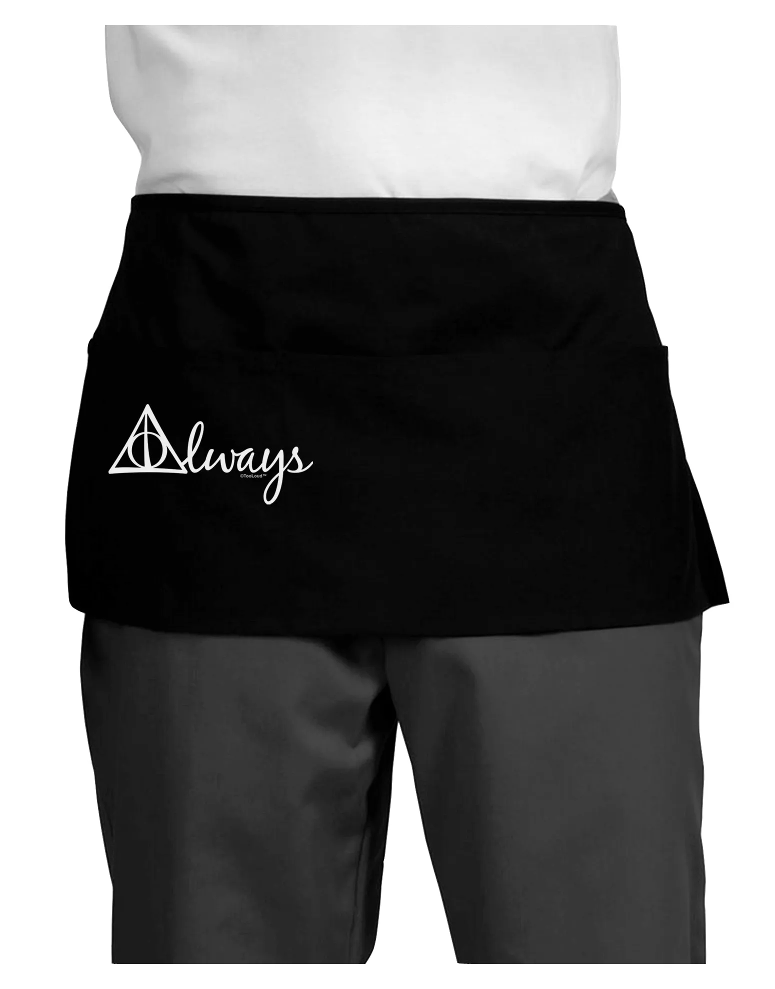 Always Magic Symbol Cursive Dark Adult Mini Waist Apron, Server Apron by TooLoud