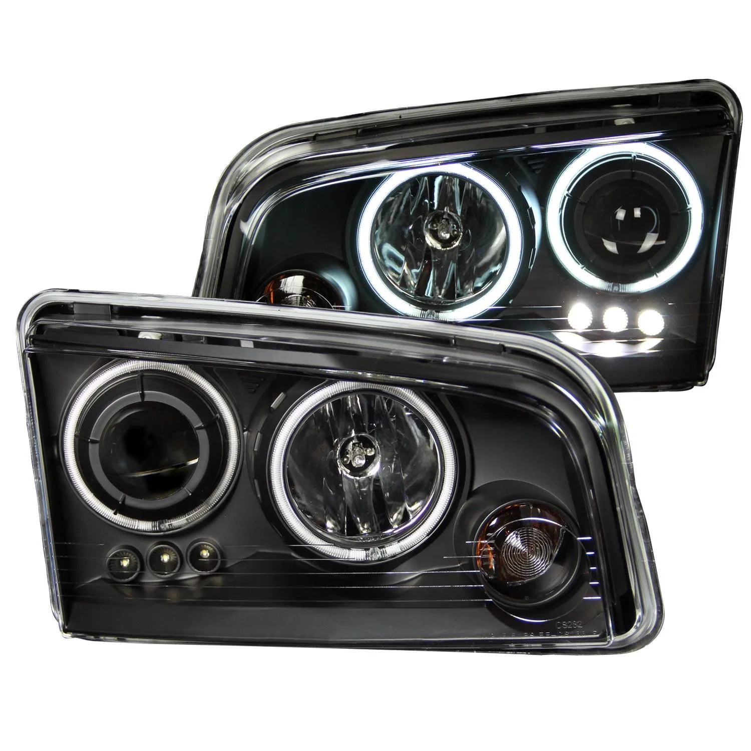 Anzo Projector Headlights Dodge Charger (06-10) w/ CCFL or LED Halo - Black or Chrome Housing