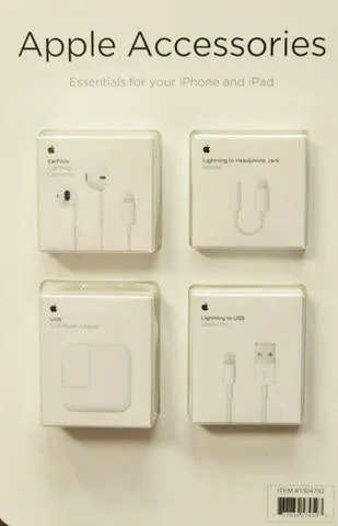 Apple Accessories 4 Pack Kit EarPods, USB, Lightning to Headphone and to USB