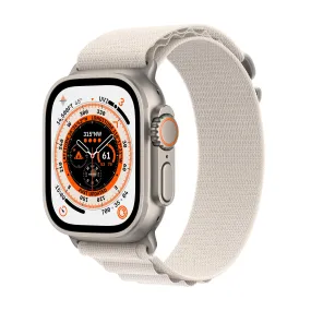 Apple Watch Ultra GPS   Cellular, 49mm Titanium Case with Starlight Alpine Loop - Small