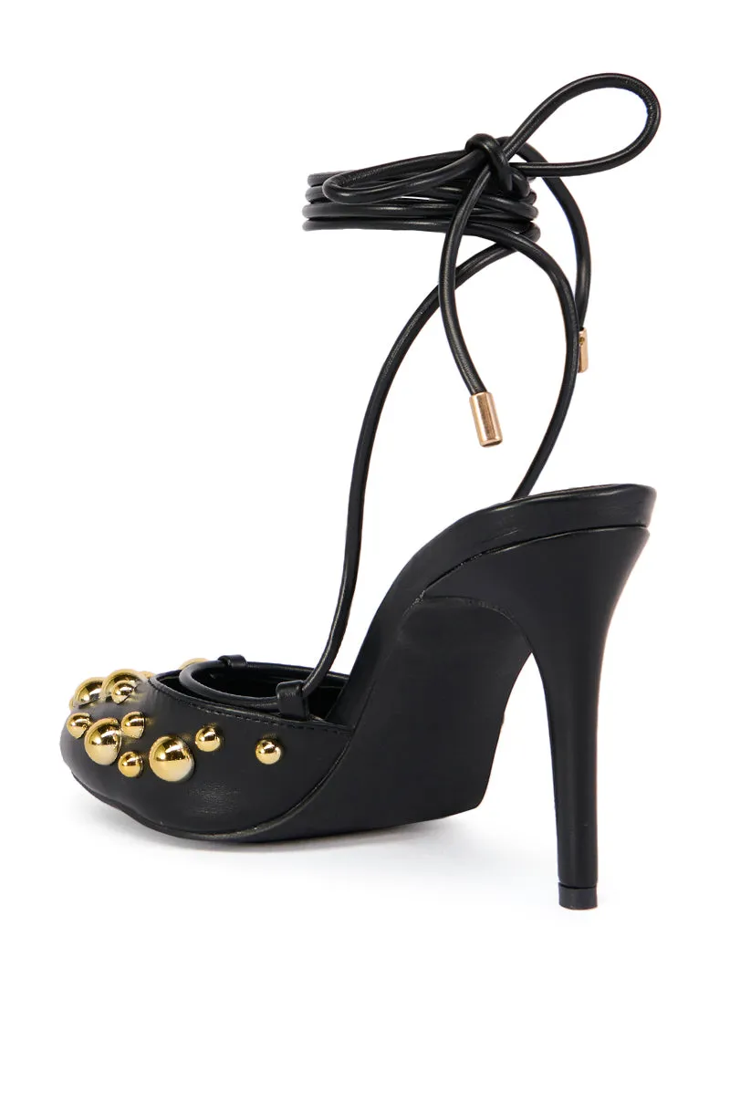 AZALEA WANG AMADEUS BLACK EMBELLISHED PUMP