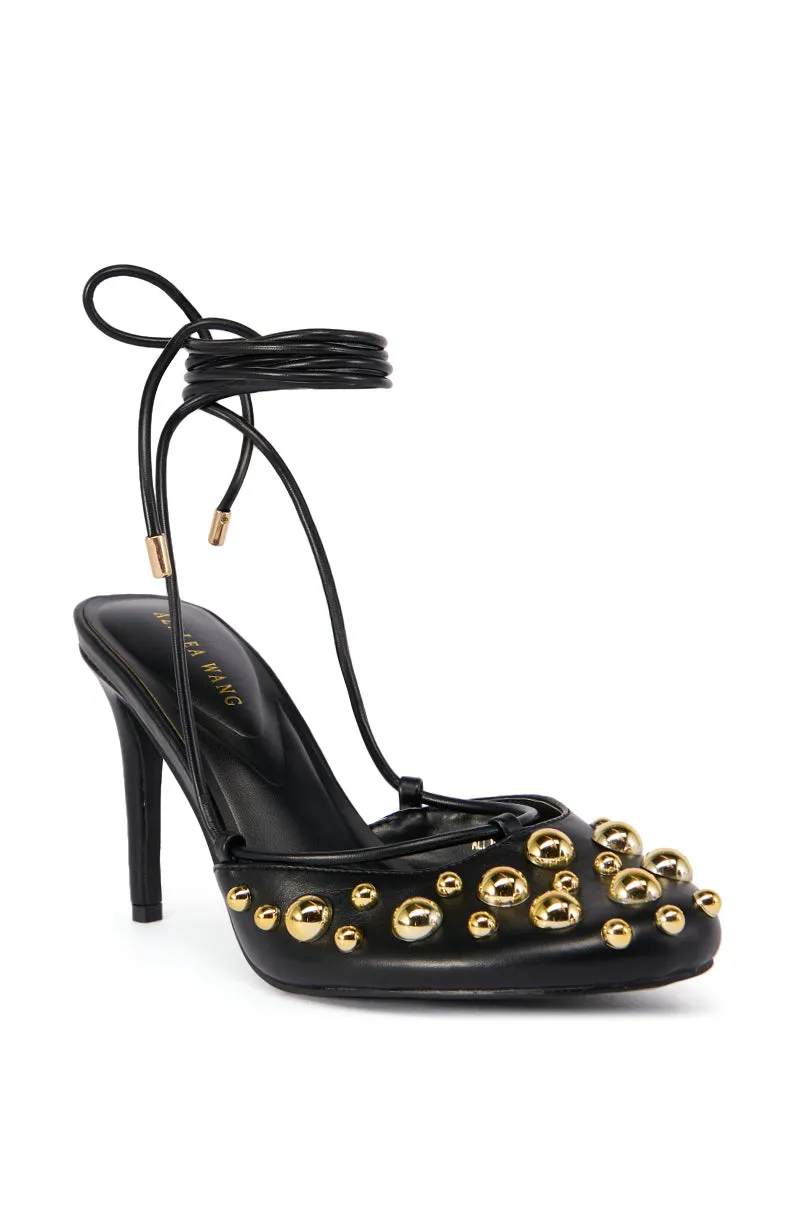 AZALEA WANG AMADEUS BLACK EMBELLISHED PUMP