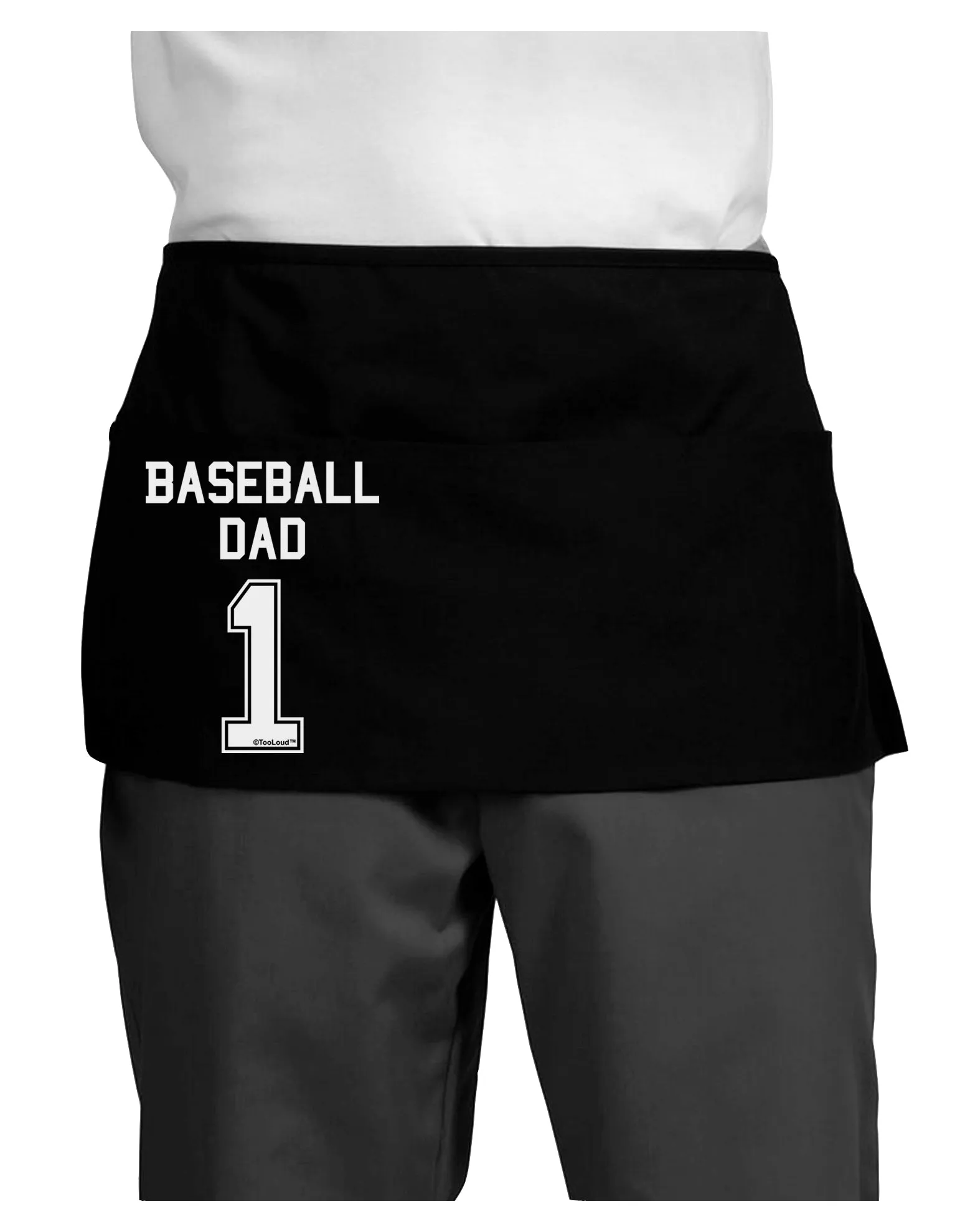 Baseball Dad Jersey Dark Adult Mini Waist Apron, Server Apron by TooLoud