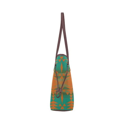 Between the Mountains Deep Lake Orange Clover Canvas Tote Bag