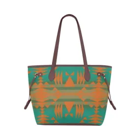 Between the Mountains Deep Lake Orange Clover Canvas Tote Bag