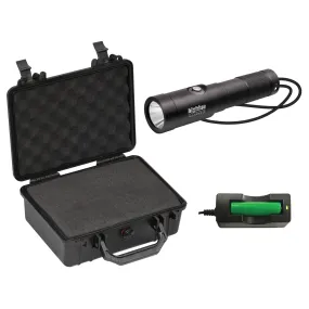 Bigblue AL 1300 Lumen Narrow Beam Dive Light with Tail switch (AL1300NPT) with Hard Case