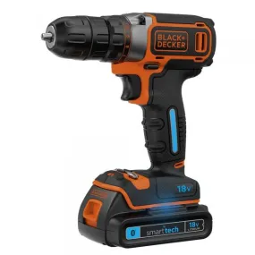 Black Decker 18V Lithium-ion Smart Tech Drill Driver with 400mA charger and Kit Box, 220 Volts, Not for USA