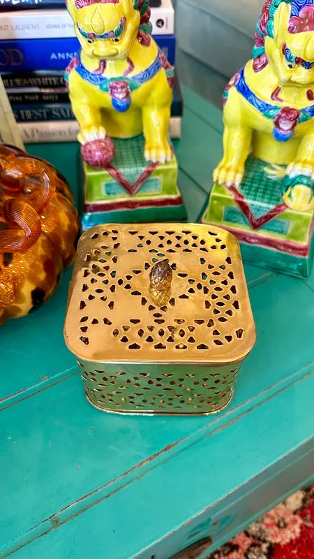 Brass Reticulated Box With Lid