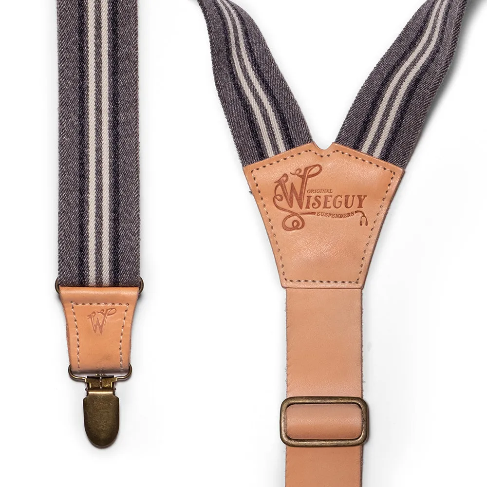 Charger Raw Striped Wide Suspenders No. F3020