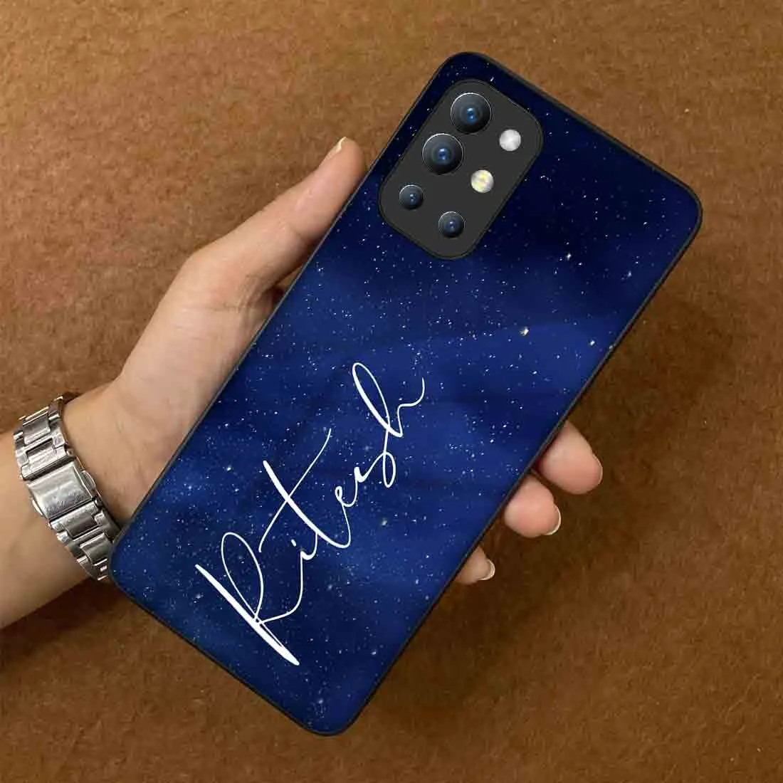 Customized Oneplus 9R Back Case with Name Phone Case Back Cover - Starry Night