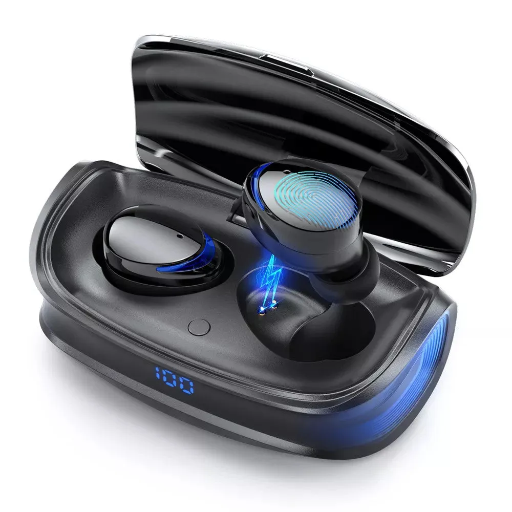 Devia Joy A9 Digital Display True Wireless Gaming Earbuds with Charging Case - Black