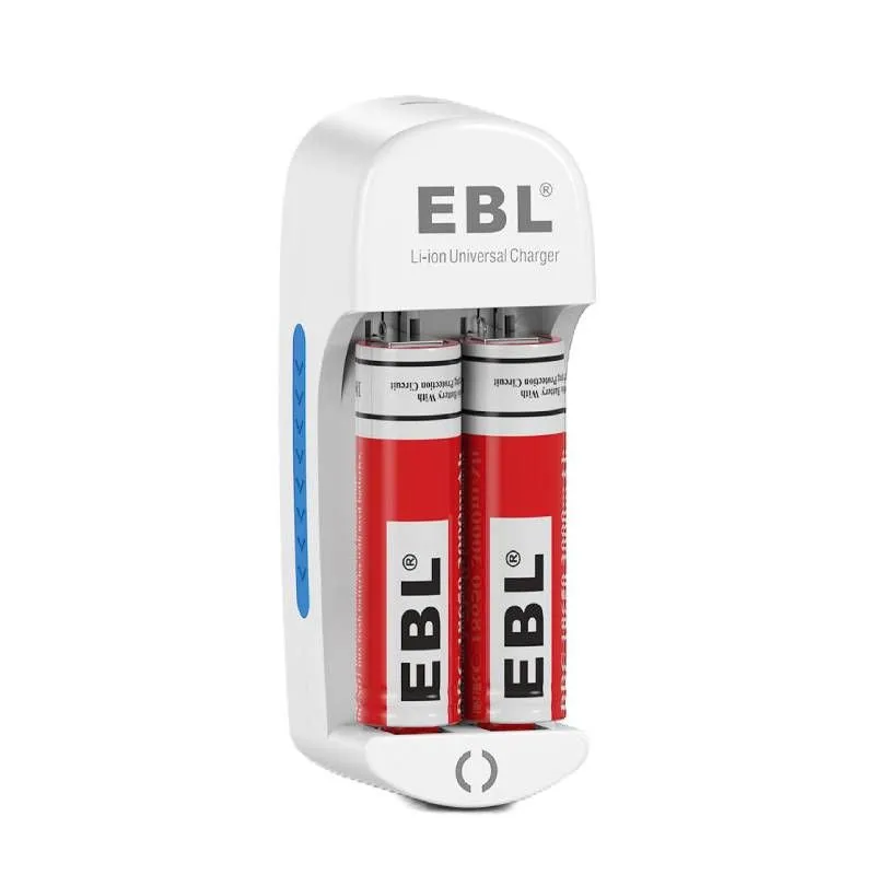 EBL 3.7V 3000mAh 18650 Rechargeable Batteries with 839 Lithium Battery Charger