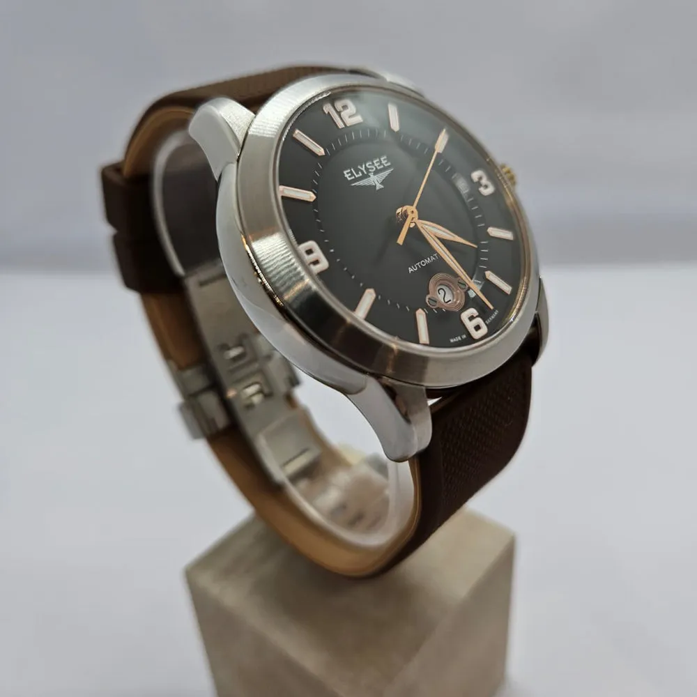 Elysee Mythos VI Automatic Brown Silicone Men Watch 70936