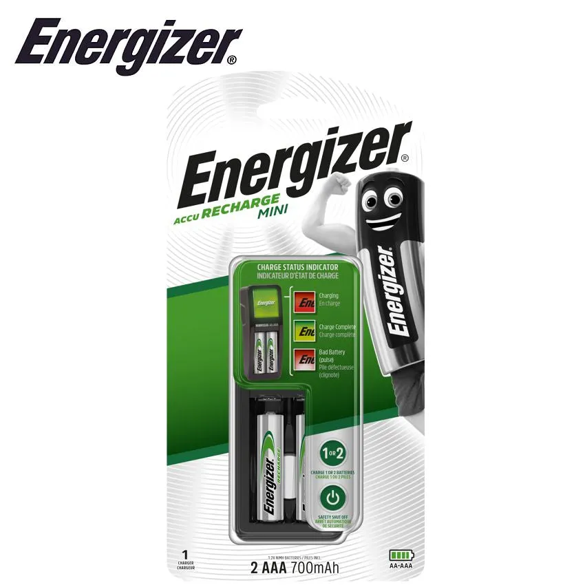 Energizer Mini Charger With Status Indicator (Aa & Aaa)  2 Aaa Batteri E300701400