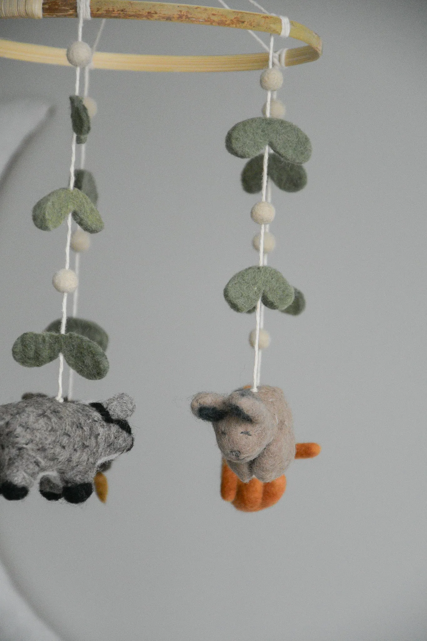 Felted woodland animals mobile