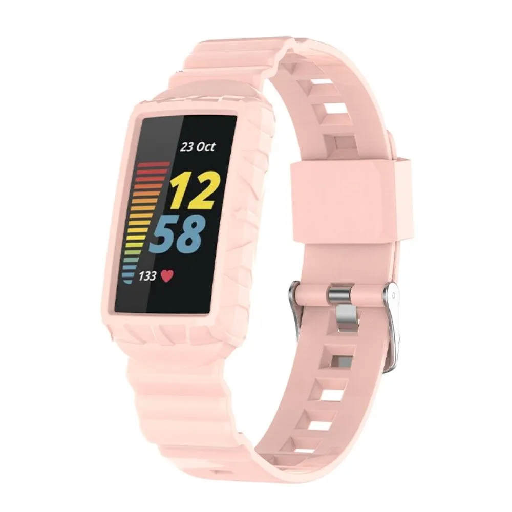 Fitbit Charge 5 / 4 / 3 integrated TPU cover   watch strap - Light Pink