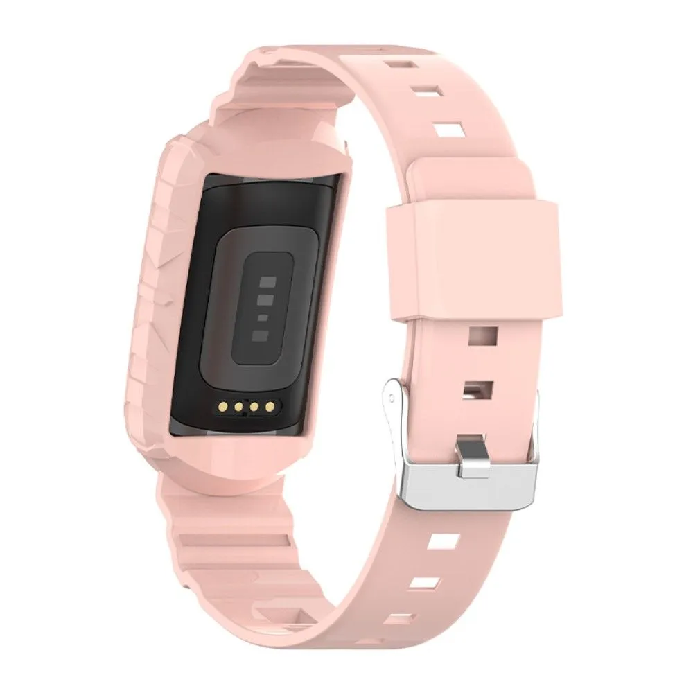 Fitbit Charge 5 / 4 / 3 integrated TPU cover   watch strap - Light Pink