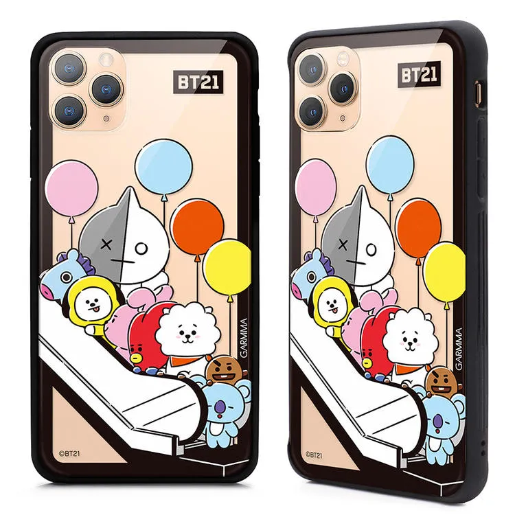 GARMMA BT21 UNIVERSTAR Air Barrier Shockproof Tempered Glass Back Case Cover