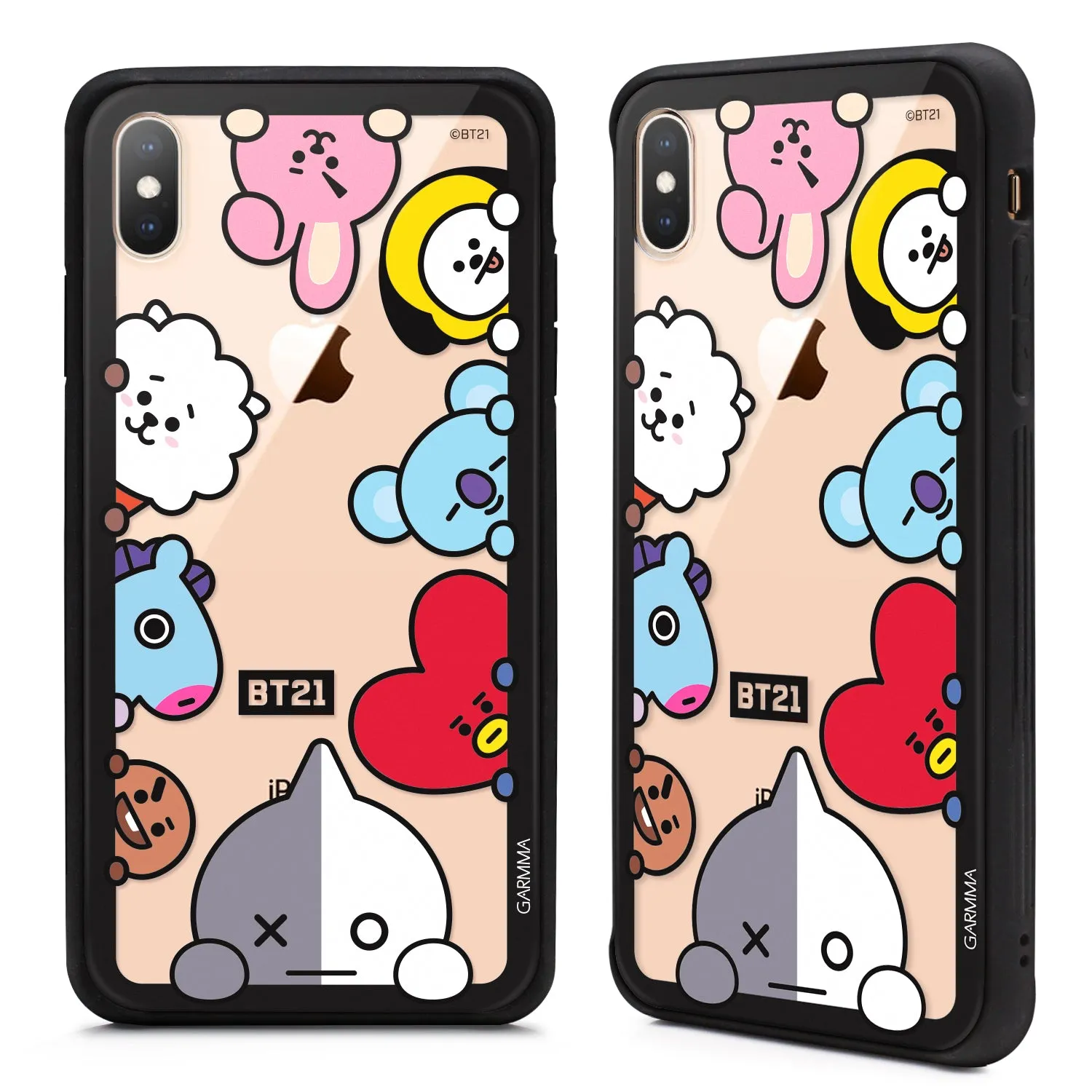 GARMMA BT21 UNIVERSTAR Air Barrier Shockproof Tempered Glass Back Case Cover