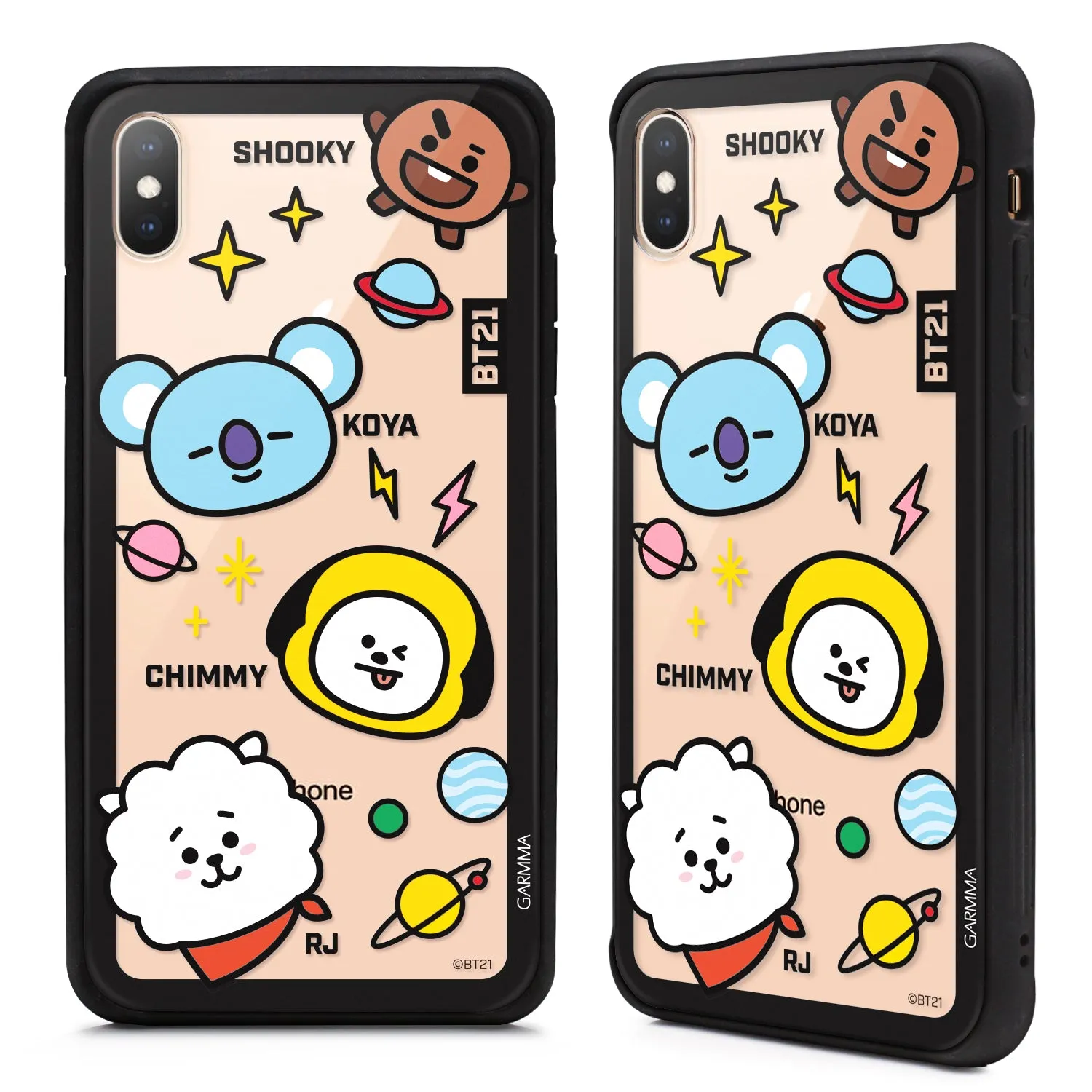 GARMMA BT21 UNIVERSTAR Air Barrier Shockproof Tempered Glass Back Case Cover