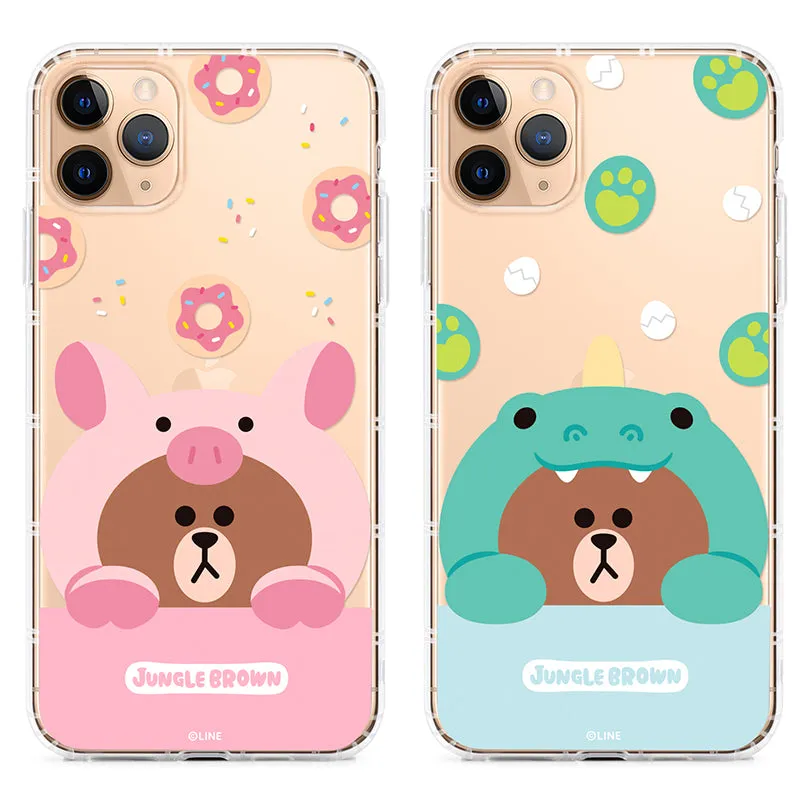 GARMMA Line Friends Jungle Brown Air Cushion Soft Back Case Cover for Apple iPhone