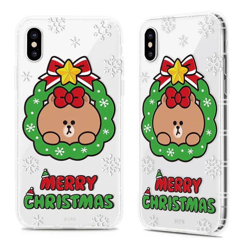 GARMMA Line Friends Merry Christmas Air Cushion Transparent TPU Soft Back Case Cover