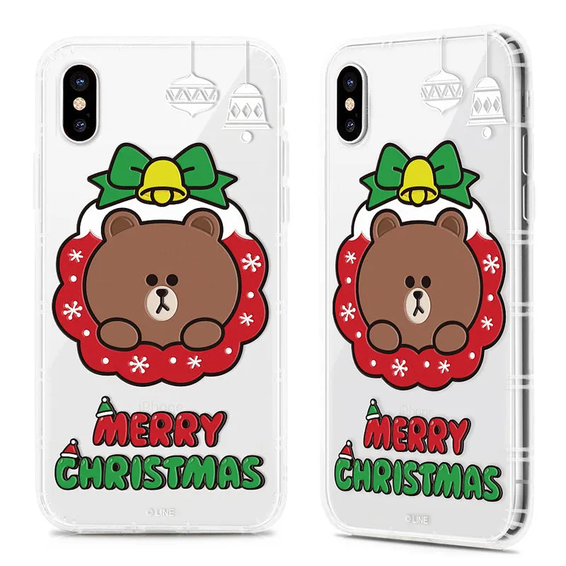 GARMMA Line Friends Merry Christmas Air Cushion Transparent TPU Soft Back Case Cover