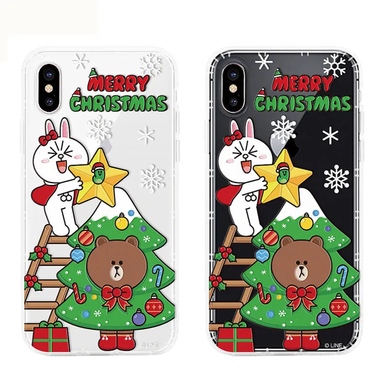 GARMMA Line Friends Merry Christmas Air Cushion Transparent TPU Soft Back Case Cover