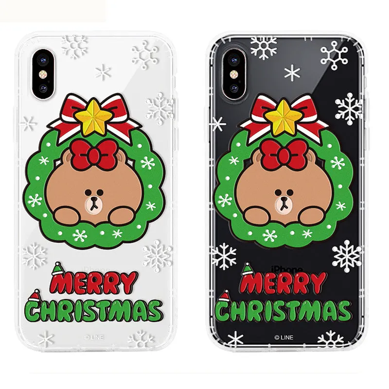 GARMMA Line Friends Merry Christmas Air Cushion Transparent TPU Soft Back Case Cover