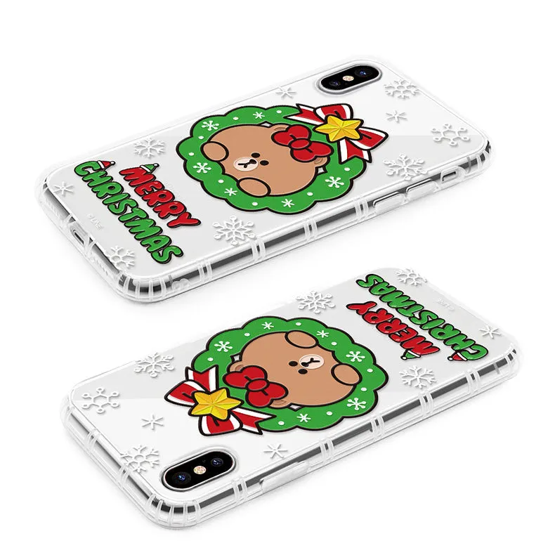 GARMMA Line Friends Merry Christmas Air Cushion Transparent TPU Soft Back Case Cover