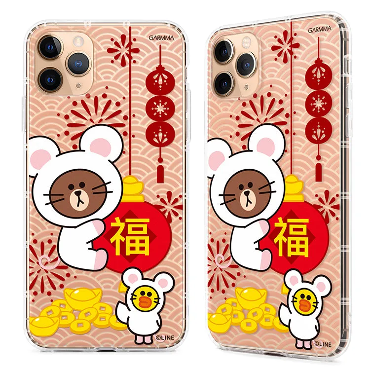 GARMMA Line Friends Rat New Year Air Cushion Soft Back Case Cover for Apple iPhone