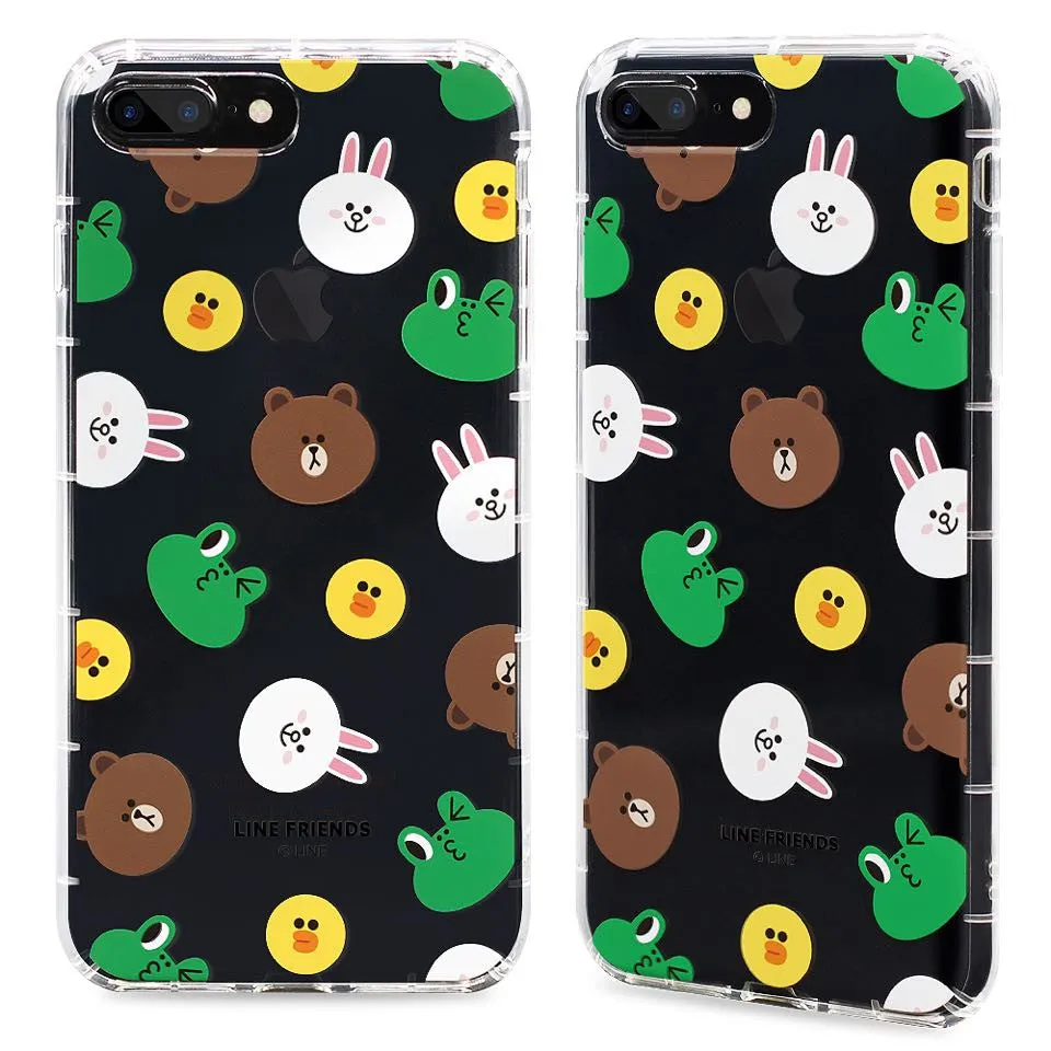 GARMMA X Line Friends Air Cushion Shockproof Transparent TPU Soft Back Cover Case