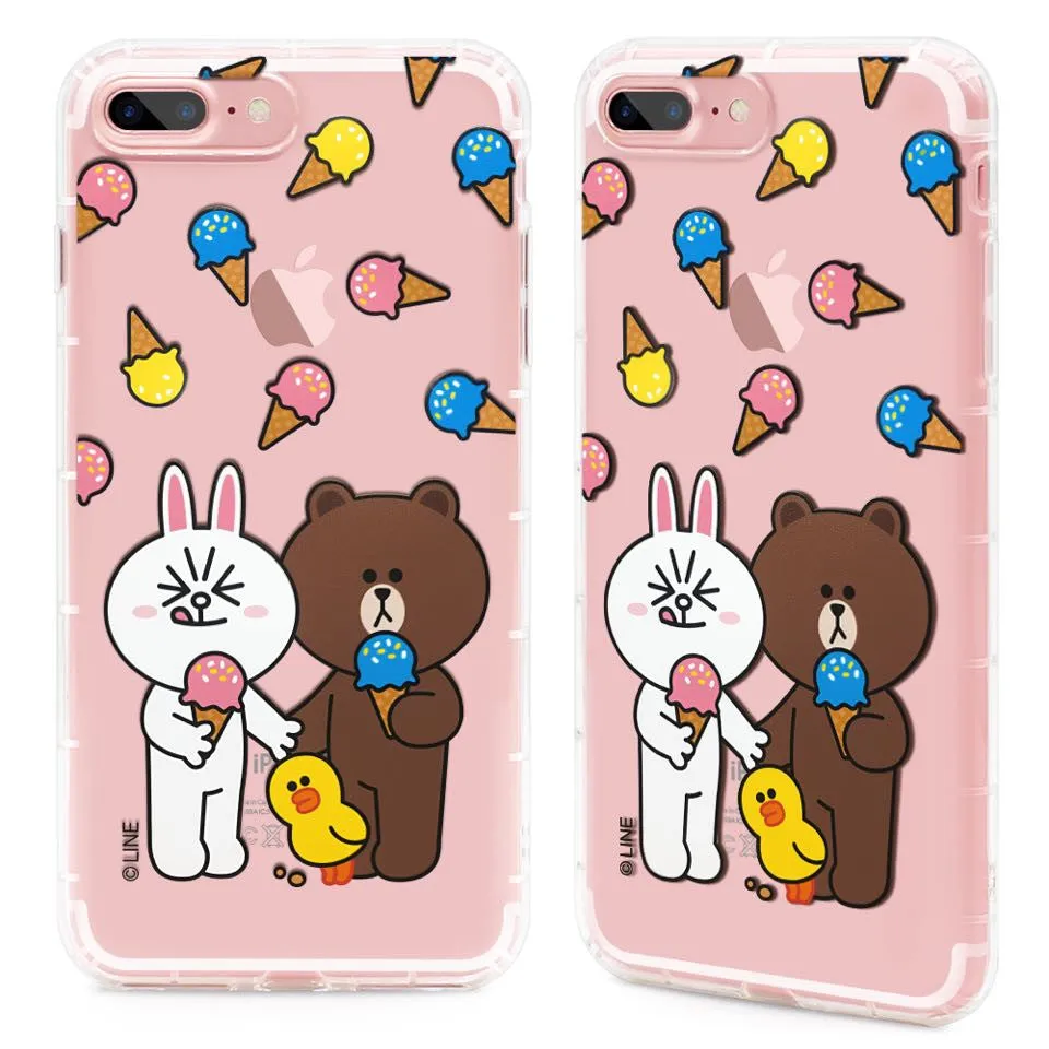 GARMMA X Line Friends Air Cushion Shockproof Transparent TPU Soft Back Cover Case