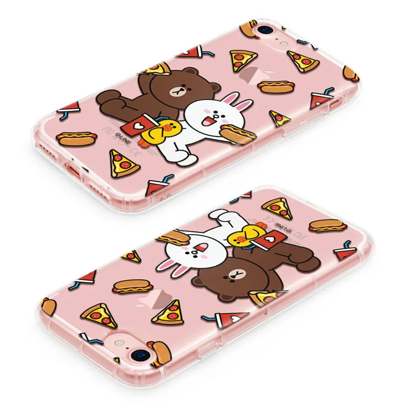 GARMMA X Line Friends Air Cushion Shockproof Transparent TPU Soft Back Cover Case