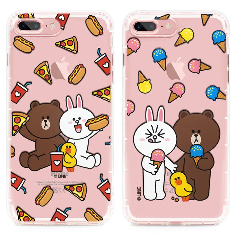 GARMMA X Line Friends Air Cushion Shockproof Transparent TPU Soft Back Cover Case