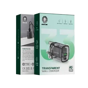 Green Lion 33WPD Transparent Wall Charger UK