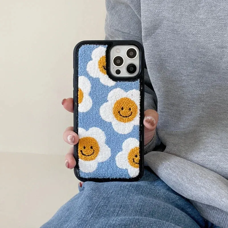 Happy Daisy Flower Plush iPhone Case