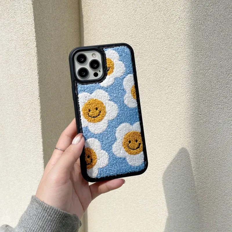 Happy Daisy Flower Plush iPhone Case