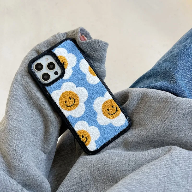 Happy Daisy Flower Plush iPhone Case