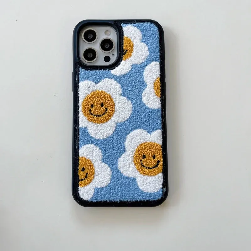 Happy Daisy Flower Plush iPhone Case