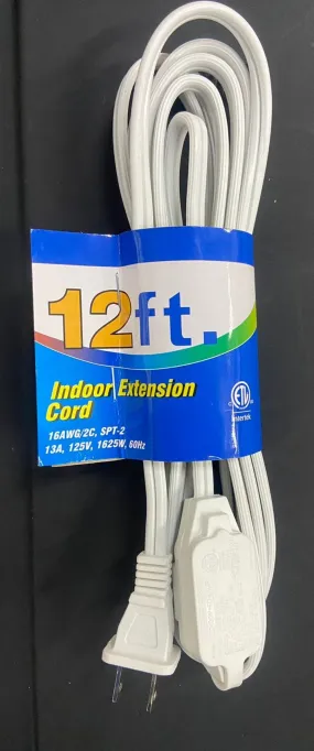 Indoor extension cord, 12ft, durable, perfect for office or home - 253016