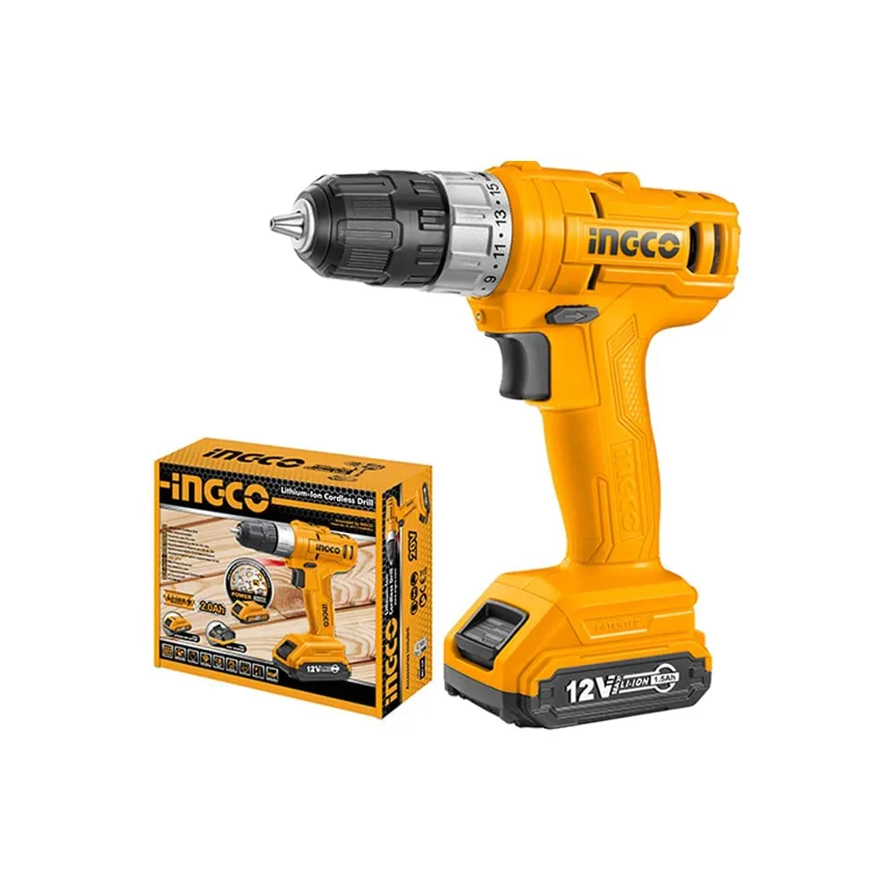 INGCO CDLI1211 12V Cordless Drill Pistol Grip Drill (10 mm Chuck Size)