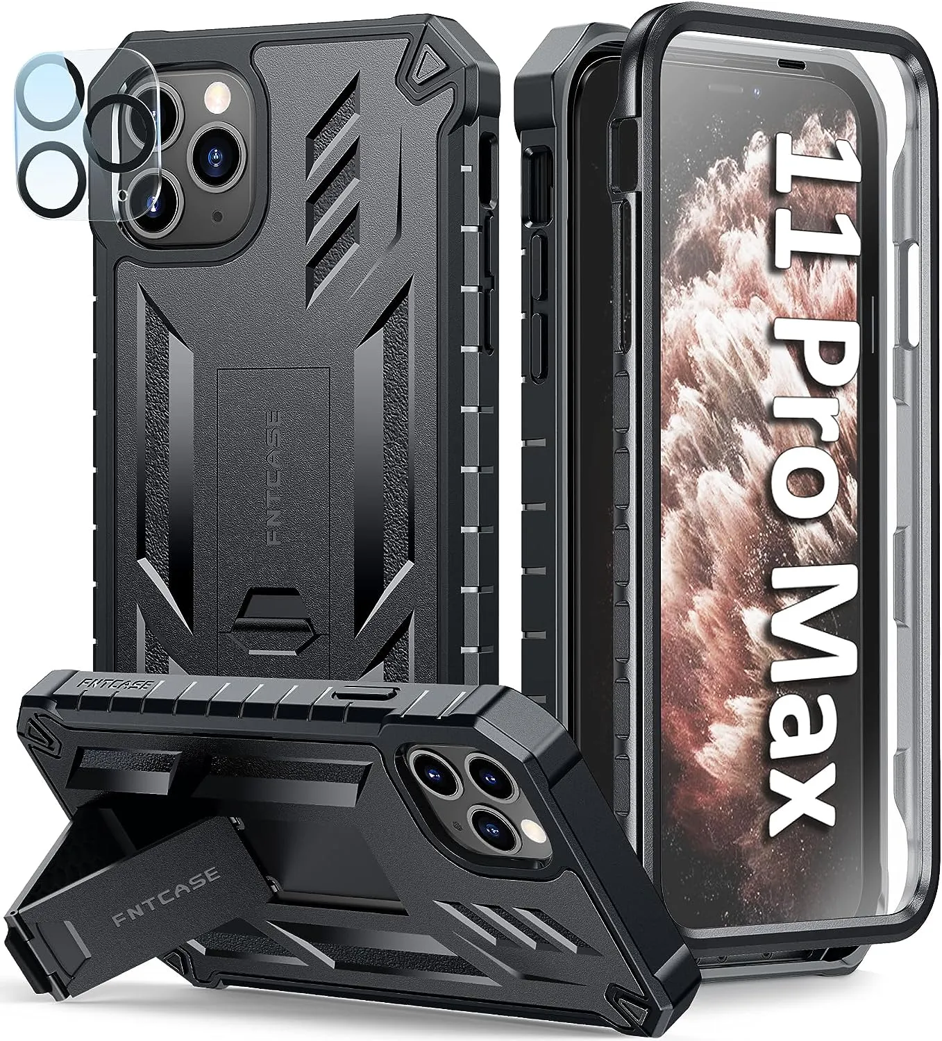 iPhone 11 Pro-Max Case Rugged Shockproof Protective Case Proof Protection Black